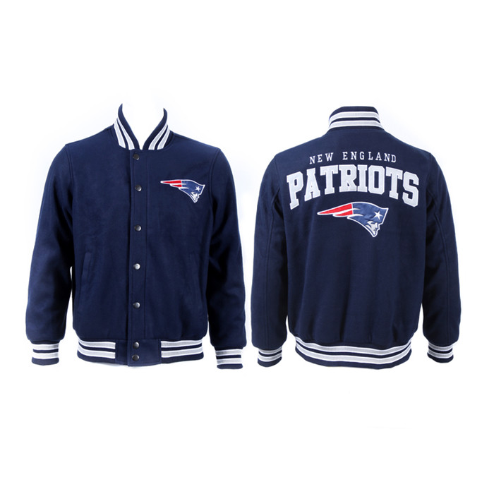 Men's New England Patriots Navy Stitched Jacket